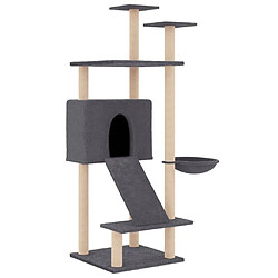 Arbre à chat avec griffoirs,niche pour chat en sisal Gris foncé 153 cm -MN58975