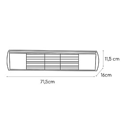 Acheter Chauffage Électrique Mural Infrarouge Halogène 2000W pour Intérieur et Extérieur Kekai Golden Tube 71,5x16x11,5 cm