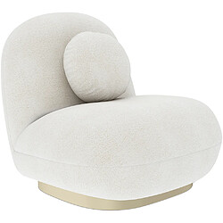 ICONIK INTERIOR Fauteuil En Bouclette Fausse Fourrure Tapissée - Boucles Blanches - Larry Blanc