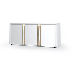 Acheter Mes Buffet 3 portes avec LED 200,5x57x87 cm chêne et blanc - MUNST