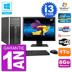 PC HP 6300 MT Ecran 19" Core i3-2120 RAM 8Go Disque 1To Graveur DVD Wifi W7 · Occasion 