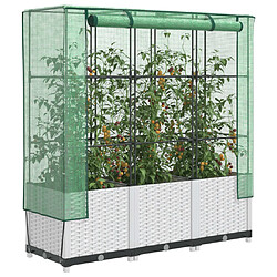 vidaXL Jardinière surélevée avec housse aspect rotin 120x40x138 cm 