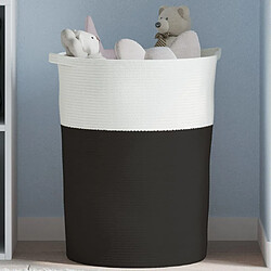 vidaXL Panier de rangement noir et blanc Ø49x65 cm coton 