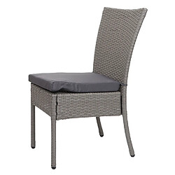 Acheter Mendler Lot de 2 chaises en poly rotin HWC-G19 chaise de jardin, empilable ~ gris, coussin gris foncé