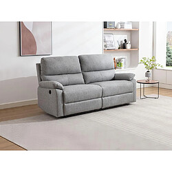 Vente-Unique Canapé 3 places relax électrique en tissu gris clair LUNANO