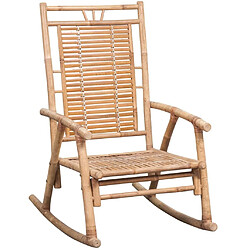 Maison Chic Chaise à bascule avec coussin | Fauteuil à bascule Rocking chair Bambou -GKD16140