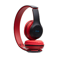 Casque Bluetooth V5.0 sans fil de Couleur Rouge avec Micro, batterie 200mAh pour 5 heures d'Appels et de Musique