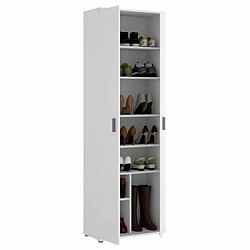 Youdoit Armoire 2 portes pour chaussures - Blanc - 190 x 35 x hauteur 61 cm - FIT