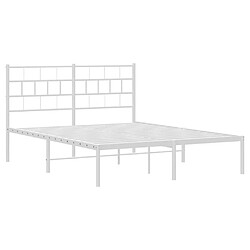 Acheter Maison Chic Lit adulte 150x200cm- Cadre de lit métal avec tête de lit pour chambre blanc -MN76585