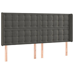 Avis Maison Chic Tête de lit scandinave à LED,meuble de chambre Gris foncé 163x16x118/128 cm Velours -MN36032