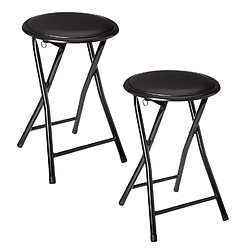 Five Simply Smart Lot de 2 Tabourets pliants en PVC - Noir