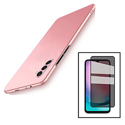 PHONECARE Kit Verre Trempé 5D Anti-Spy + Coque SlimShield pour Samsung Galaxy A24 4G - Rose