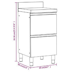 vidaXL Armoires de cuisine commerciale 3 pcs Acier inoxydable pas cher