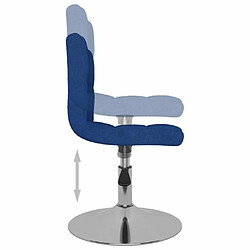 vidaXL Chaises pivotantes à manger lot de 4 bleu tissu pas cher