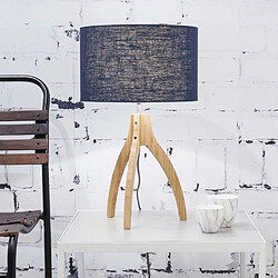 Good&Mojo ANNAPURNA-Lampe tripode Bambou & Lin Naturel H54cm bleu denim Good & Mojo