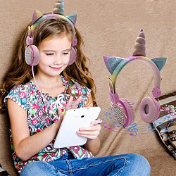 Universal Poupée surprise adorable licorne écouteurs câblés avec microphone musique écouteurs stéréo ordinateur téléphone portable écouteurs cadeau enfant