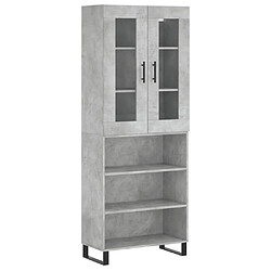 Maison Chic Buffet,Meuble de Rangement,commode pour salon,Cuisine Gris béton 69,5x34x180 cm Bois d'ingénierie -MN75270