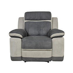 Avis Vente-Unique Fauteuil relax en microfibre anthracite et bandes gris clair TALCA