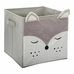 Avis Toilinux Lot de 2 Boîtes de rangement enfant design velours Douceur - L. 29 x l. 29 cm - Gris