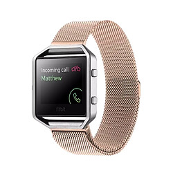 Wewoo Bracelet or rose pour Fitbit Blaze Montre Boucle Fermoir Magnétique Acier Inoxydable