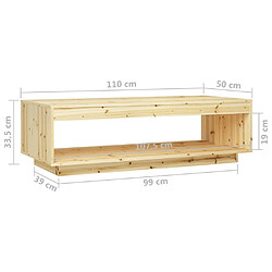 vidaXL Table basse 110x50x33,5 cm bois de sapin massif pas cher