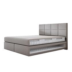 Acheter TRADA Lit adulte 200x200 cm Mallorca – lit suspendu avec matelas ressorts ensachés et matelas bonnell – tissu velours - gris