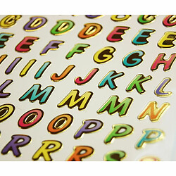 Youdoit 63 Autocollants - Alphabet Multicolore - Brillant - 1,8 cm 