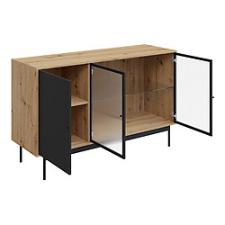 Bestmobilier Lamia - buffet bas - bois et noir - 148 cm