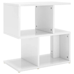 vidaXL Table de chevet blanc brillant 50x30x51,5 cm bois d'ingénierie