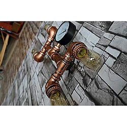 Stoex Applique Murale Tubes d'eau Vintage Industrielle en Métal à 4 Tête lampe à douille E27,Rétro-Style Creative Décoratif pour Bar, Cuisine, et Chambre à Co