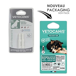 VETOCANIS 2 Pipettes anti-puces et anti-tiques - Pour chien 10-20 kg - 2x 1 mois de protection