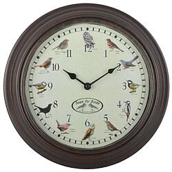 Esschert Design Horloge avec sons d'oiseaux