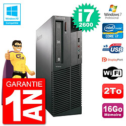 PC Lenovo ThinkCentre M82 SFF i7-2600 RAM 16Go Disque 2To Graveur DVD Wifi W7 · Occasion 