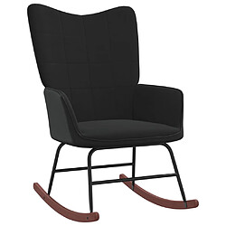 Maison Chic Chaise à bascule | Fauteuil Relax, design moderne Noir Velours et PVC -GKD87421