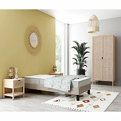 Avis Ebac Sommier tapissier Primo - 90x190 - Taupe - 9 lattes bois - Hauteur 15 cm