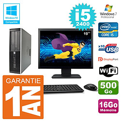 PC HP 6200 SFF Ecran 19" Intel i5-2400 RAM 16Go Disque 500Go Graveur DVD Wifi W7 - Occasion