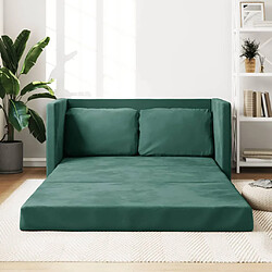 vidaXL Canapé-lit 2 en 1 vert foncé 122x204x55 cm velours 