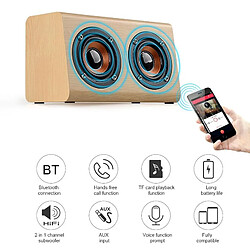 Yonis Enceinte Bluetooth Bois Double Horns Son Surround 8H Autonomie pas cher