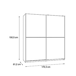 FINLANDEK Armoire de chambre ULOS style contemporain decor chene et blanc - L 170,3 cm pas cher