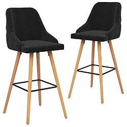 vidaXL Tabourets de bar lot de 2 noir velours 