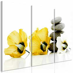 Paris Prix Tableau Imprimé 3 Panneaux Calm Mallow Yellow 60 x 90 cm 