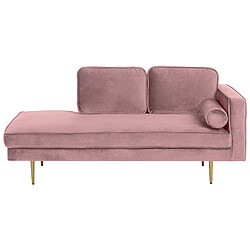 Beliani Chaise longue rose poudré côté droit MIRAMAS 