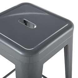 Beliani Tabouret de bar Set de 2 Métal Gris CABRILLO pas cher