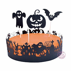 Scrapcooking Décoration papier noires pour gâteau Halloween