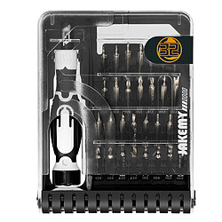 Jakemy Kit Tournevis avec 30 Embouts Manche et Pincette et Boîte JM-8189 Noir 