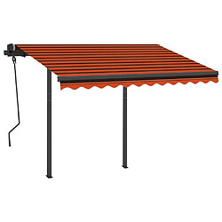 Avis Maison Chic Auvent manuel rétractable,Store manuel de porte avec LED 3,5x2,5 m Orange et marron -GKD77219