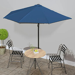 vidaXL Parasol de balcon avec mât en aluminium Bleu 300x155x223cm Demi 