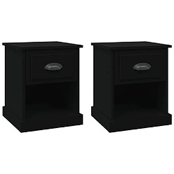 Maison Chic Lot de 2 Tables de chevet,Table de nuit,Table d'appoint pour salon noir 39x39x47,5 cm bois d'ingénierie -MN25891