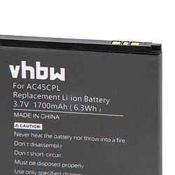 vhbw Li-Ion batterie 1700mAh (3.7V) pour téléphone portable mobil smartphone comme Archos AC45CPL