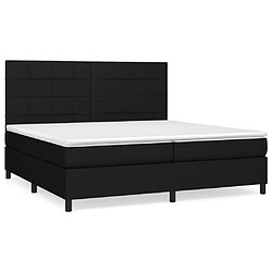 vidaXL Sommier à lattes de lit avec matelas Noir 200x200 cm Tissu